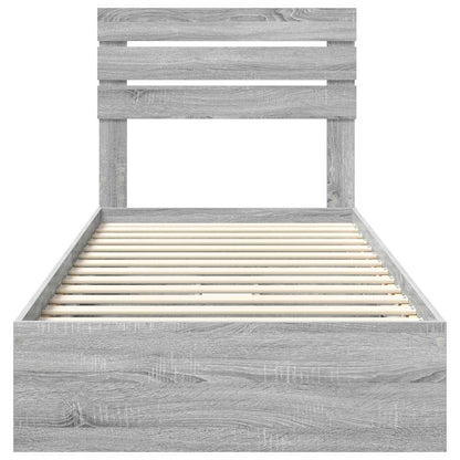 vidaXL Storage Bed Grey Sonoma 100 x 200 cm Engineered Wood