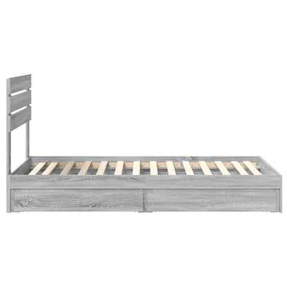 vidaXL Storage Bed Grey Sonoma 100 x 200 cm Engineered Wood