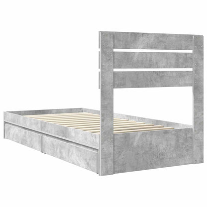 vidaXL Storage Bed Concrete Grey 90 x 190 cm Engineered Wood