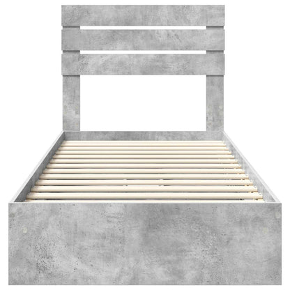 vidaXL Storage Bed Concrete Grey 90 x 190 cm Engineered Wood