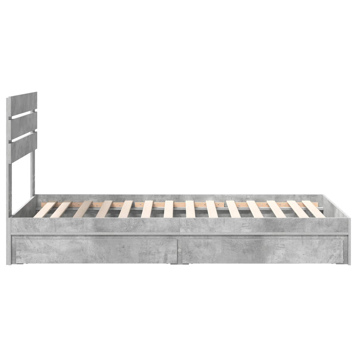 vidaXL Storage Bed Concrete Grey 90 x 190 cm Engineered Wood