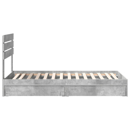 vidaXL Storage Bed Concrete Grey 90 x 190 cm Engineered Wood