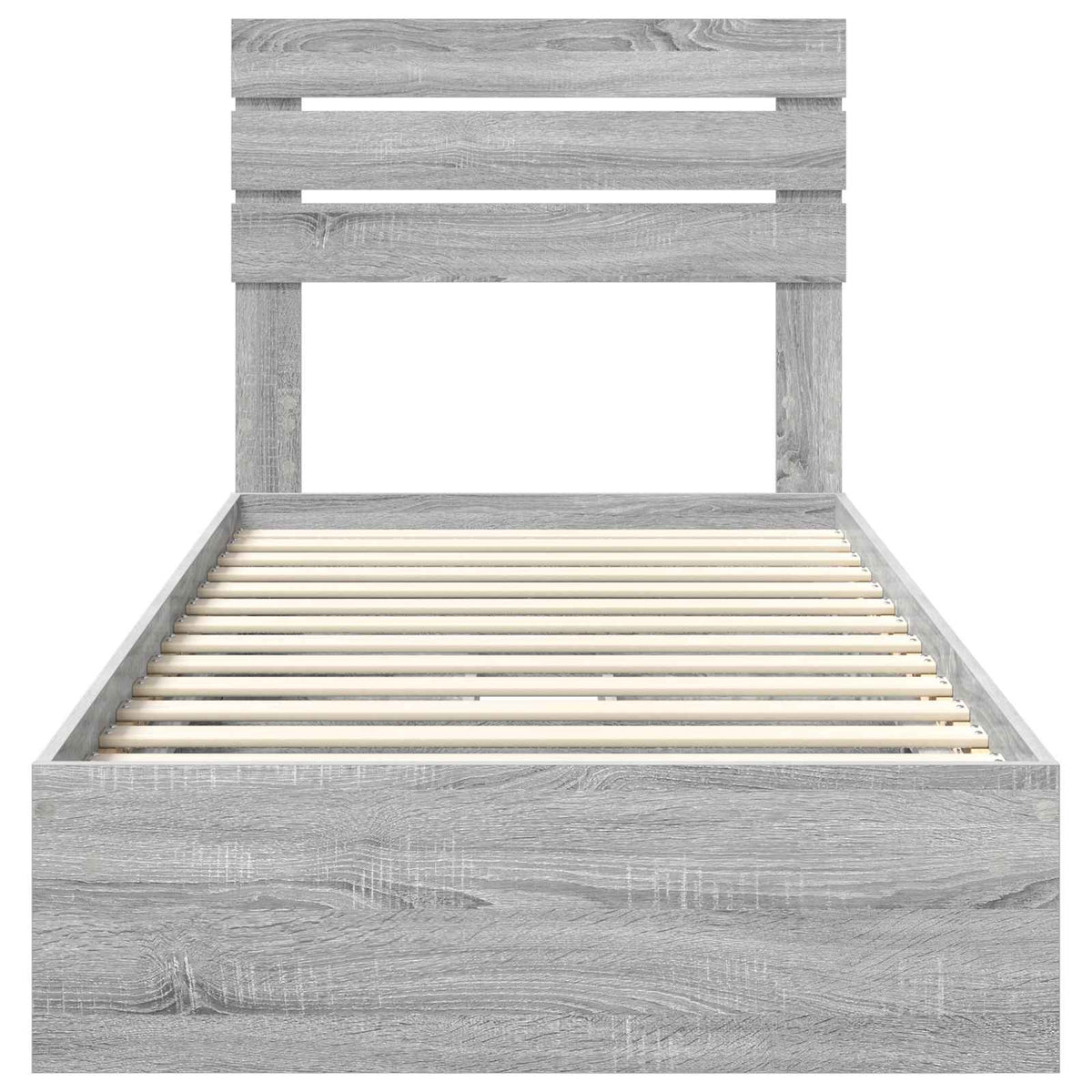 vidaXL Storage Bed with Drawer Grey Sonoma 90 x 190 cm Engineered Wood