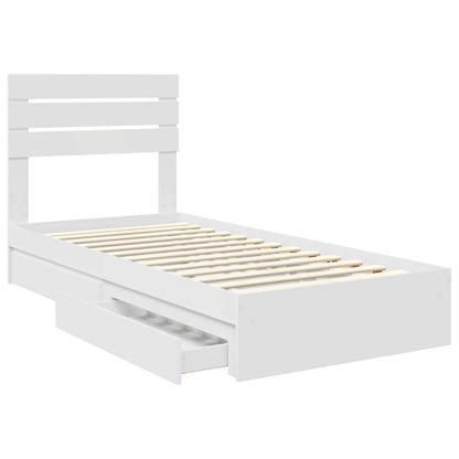 vidaXL Storage Bed with Headboard White 75 x 190 cm Engineered Wood