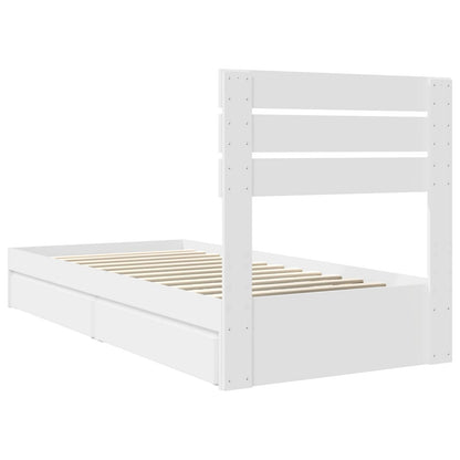 vidaXL Storage Bed with Headboard White 75 x 190 cm Engineered Wood