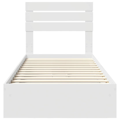 vidaXL Storage Bed with Headboard White 75 x 190 cm Engineered Wood