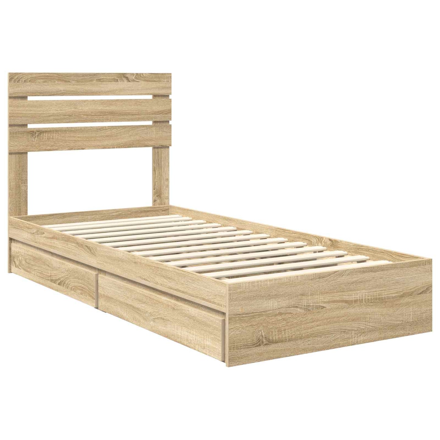 vidaXL Storage Bed with Drawer Sonoma Oak 75 x 190 cm Engineered Wood