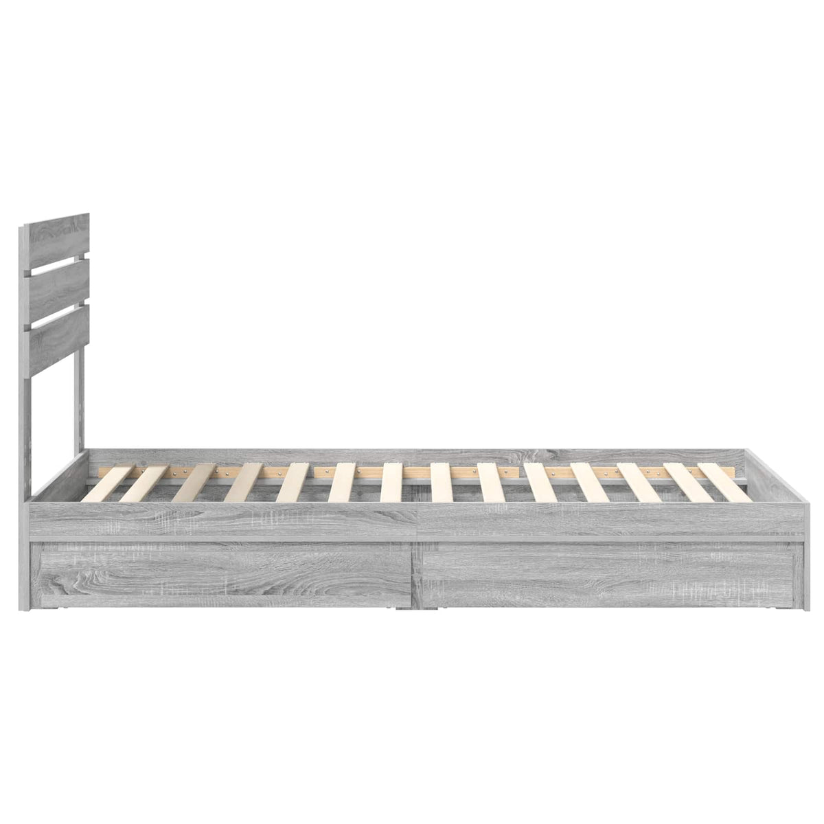 vidaXL Storage Bed with Drawer Grey Sonoma 75 x 190 cm Engineered Wood