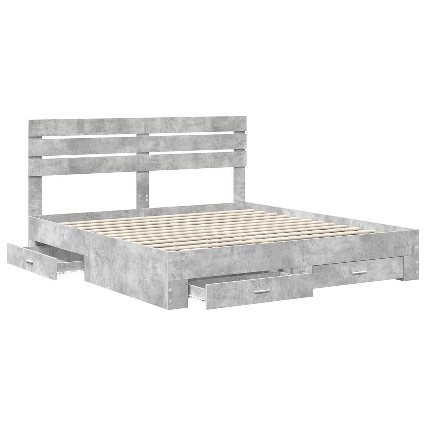 vidaXL Bed Frame with Drawer with Headboard Manual Engineered Wood