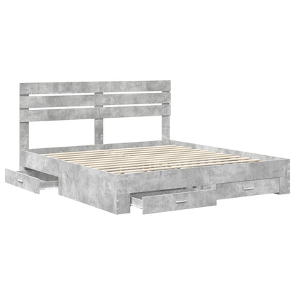 vidaXL Bed Frame with Drawer with Headboard Manual Engineered Wood