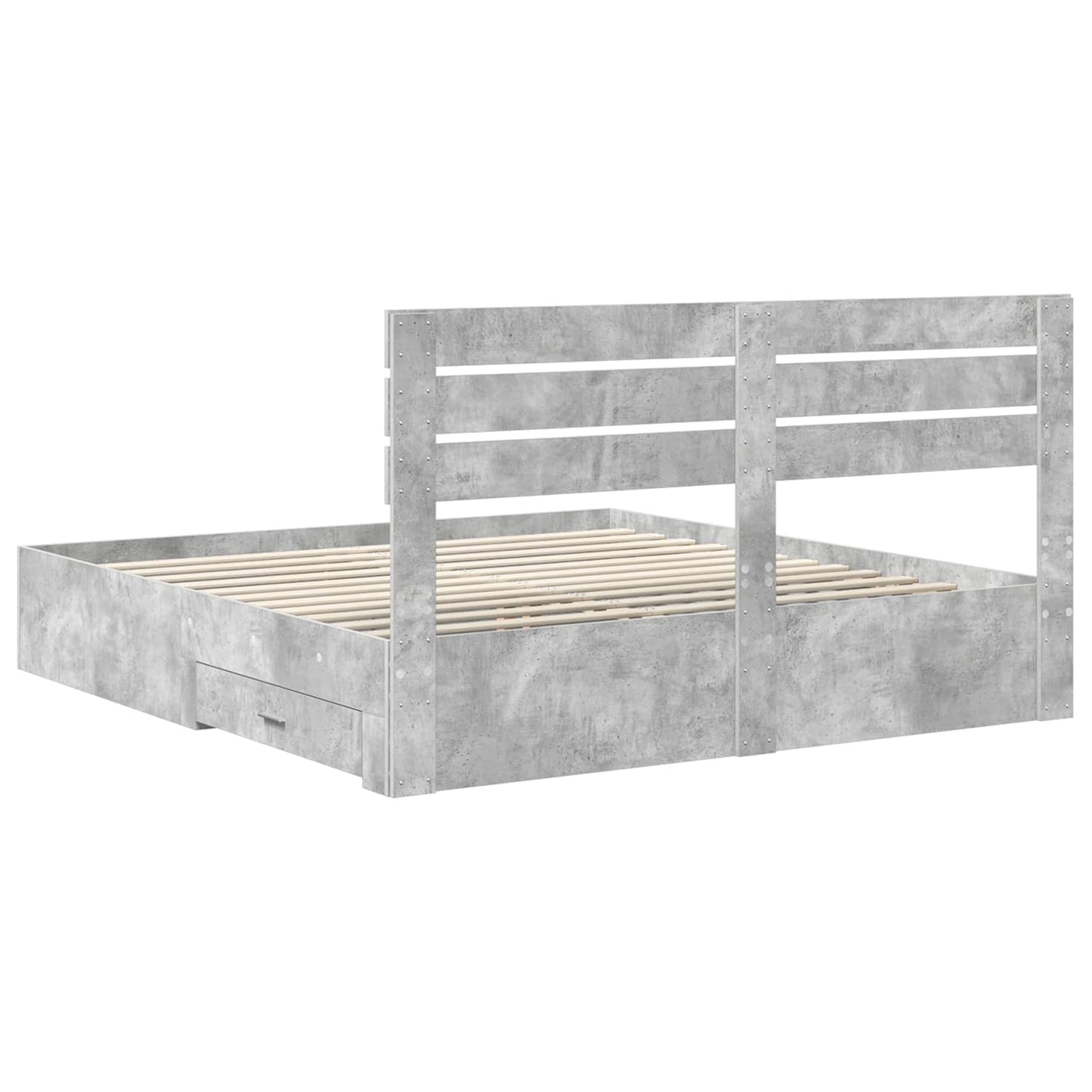 vidaXL Bed Frame with Drawer with Headboard Manual Engineered Wood