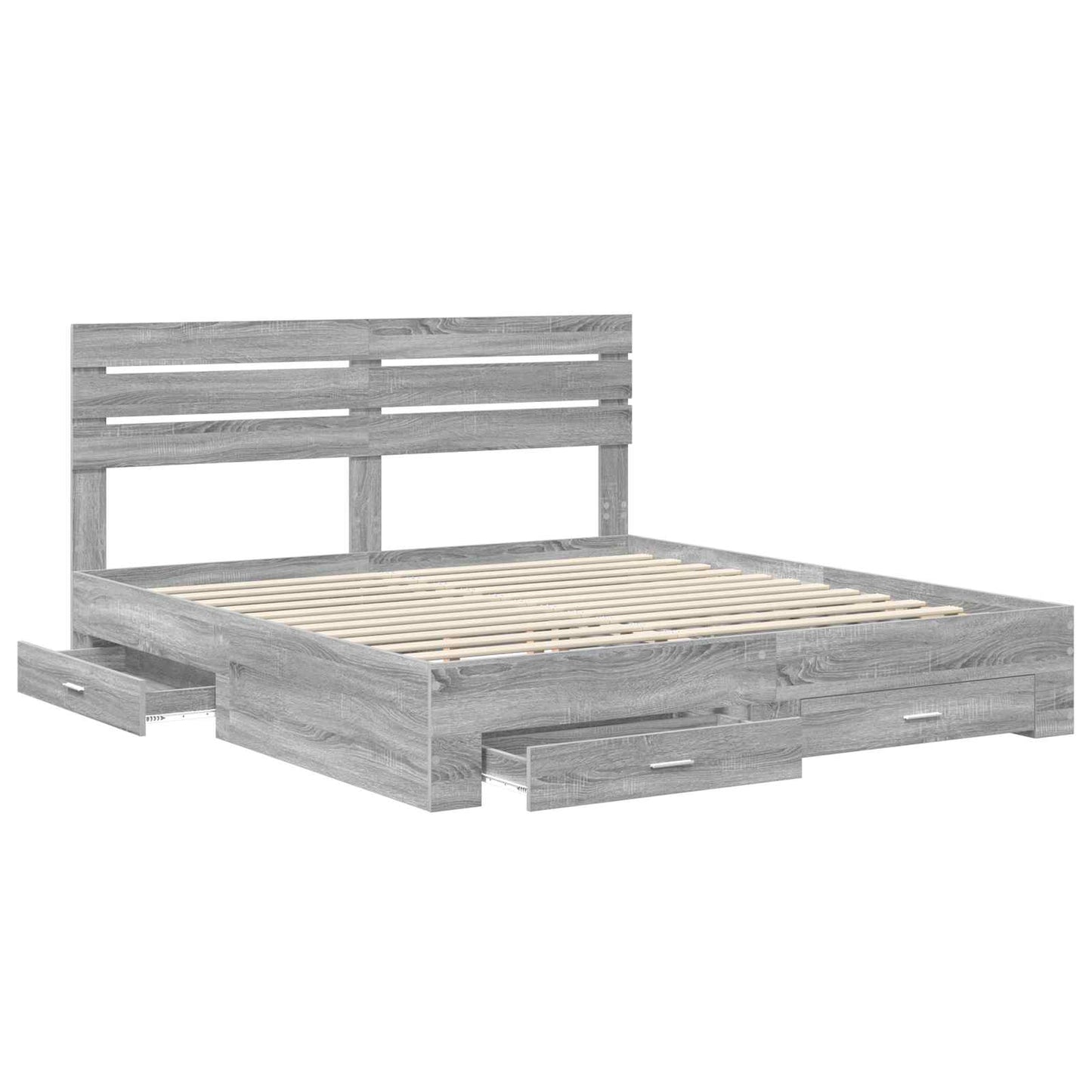 vidaXL Bed Frame with Drawer with Headboard Manual Engineered Wood