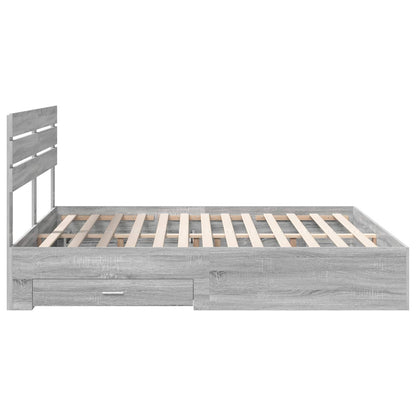vidaXL Bed Frame with Drawer with Headboard Manual Engineered Wood