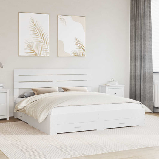 vidaXL Bed Frame with Drawer with Headboard Manual Engineered Wood