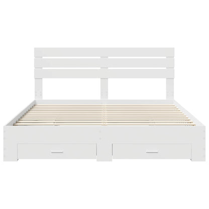 vidaXL Bed Frame with Drawer with Headboard Manual Engineered Wood