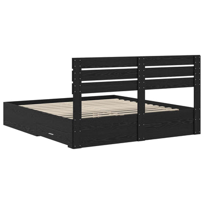 vidaXL Bed Frame with Drawer with Headboard Manual Engineered Wood