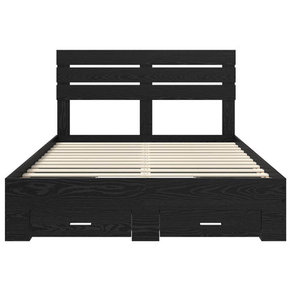 vidaXL Bed Frame with Drawer with Headboard Manual Engineered Wood