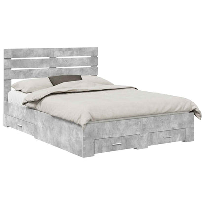 vidaXL Bed Frame with Drawer with Headboard Manual Engineered Wood