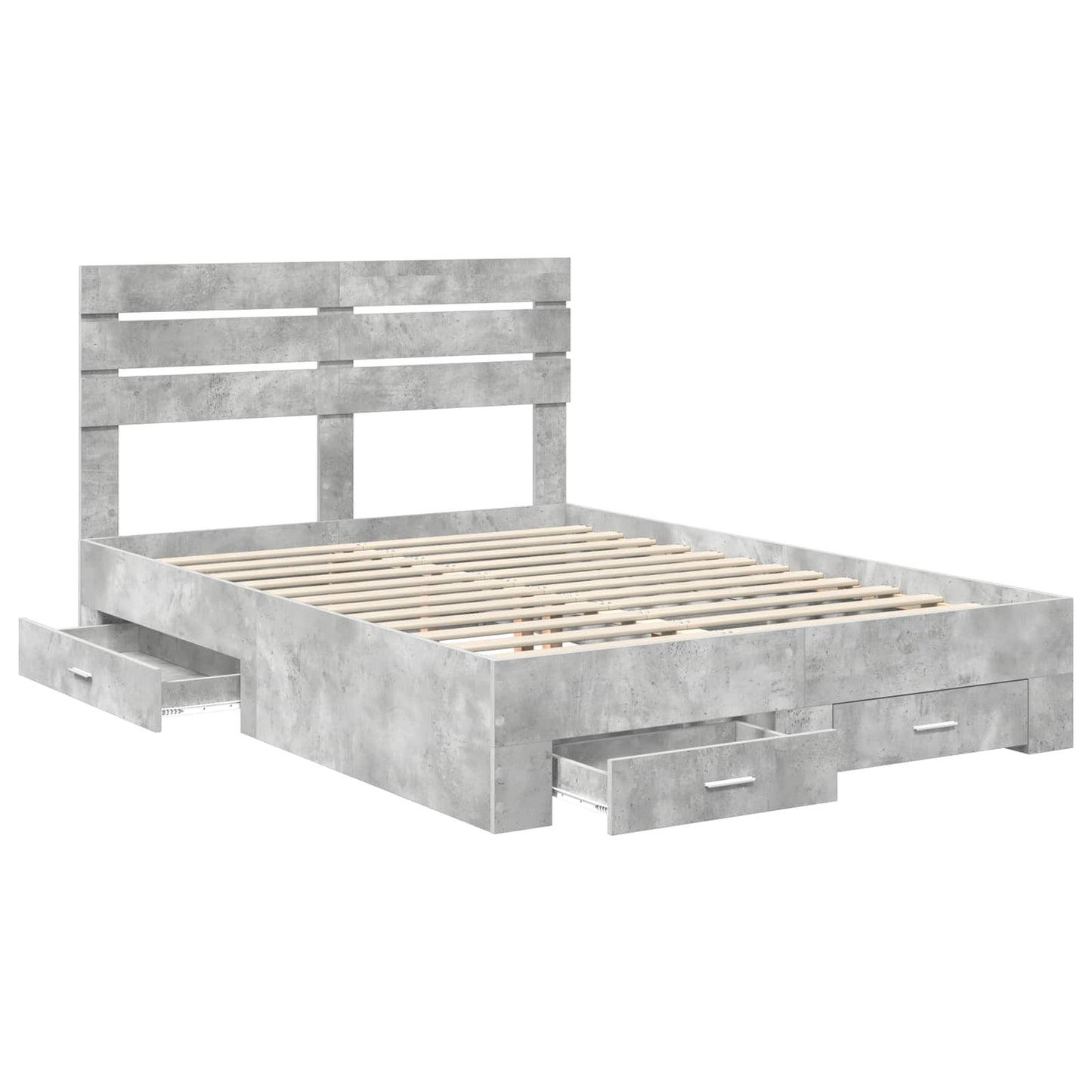 vidaXL Bed Frame with Drawer with Headboard Manual Engineered Wood