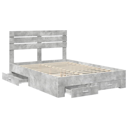 vidaXL Bed Frame with Drawer with Headboard Manual Engineered Wood