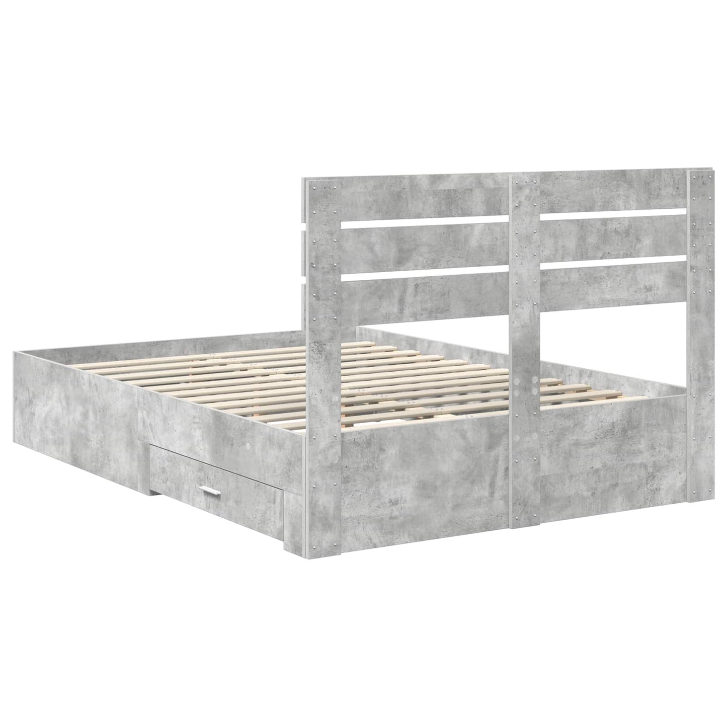 vidaXL Bed Frame with Drawer with Headboard Manual Engineered Wood