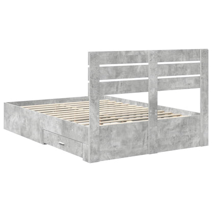vidaXL Bed Frame with Drawer with Headboard Manual Engineered Wood
