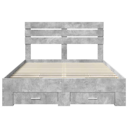 vidaXL Bed Frame with Drawer with Headboard Manual Engineered Wood