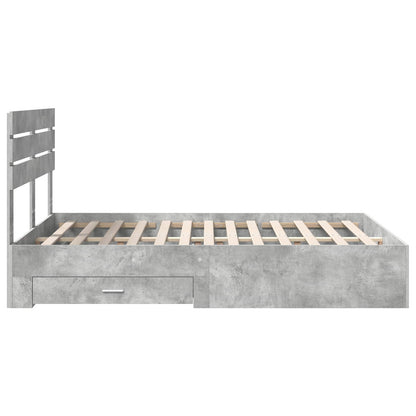 vidaXL Bed Frame with Drawer with Headboard Manual Engineered Wood