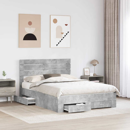 vidaXL Bed Frame with Drawer with Headboard Manual Engineered Wood