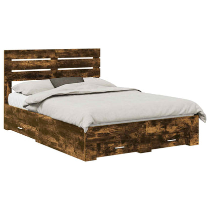 vidaXL Bed Frame with Drawer with Headboard Manual Engineered Wood