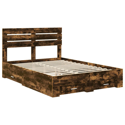 vidaXL Bed Frame with Drawer with Headboard Manual Engineered Wood