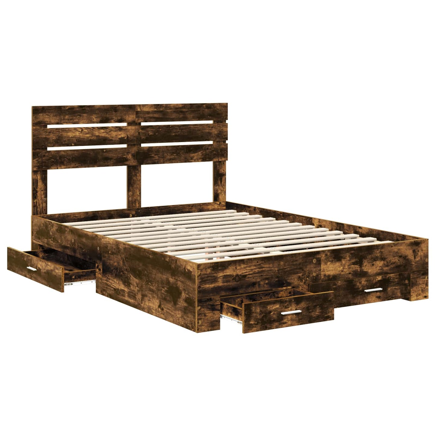 vidaXL Bed Frame with Drawer with Headboard Manual Engineered Wood