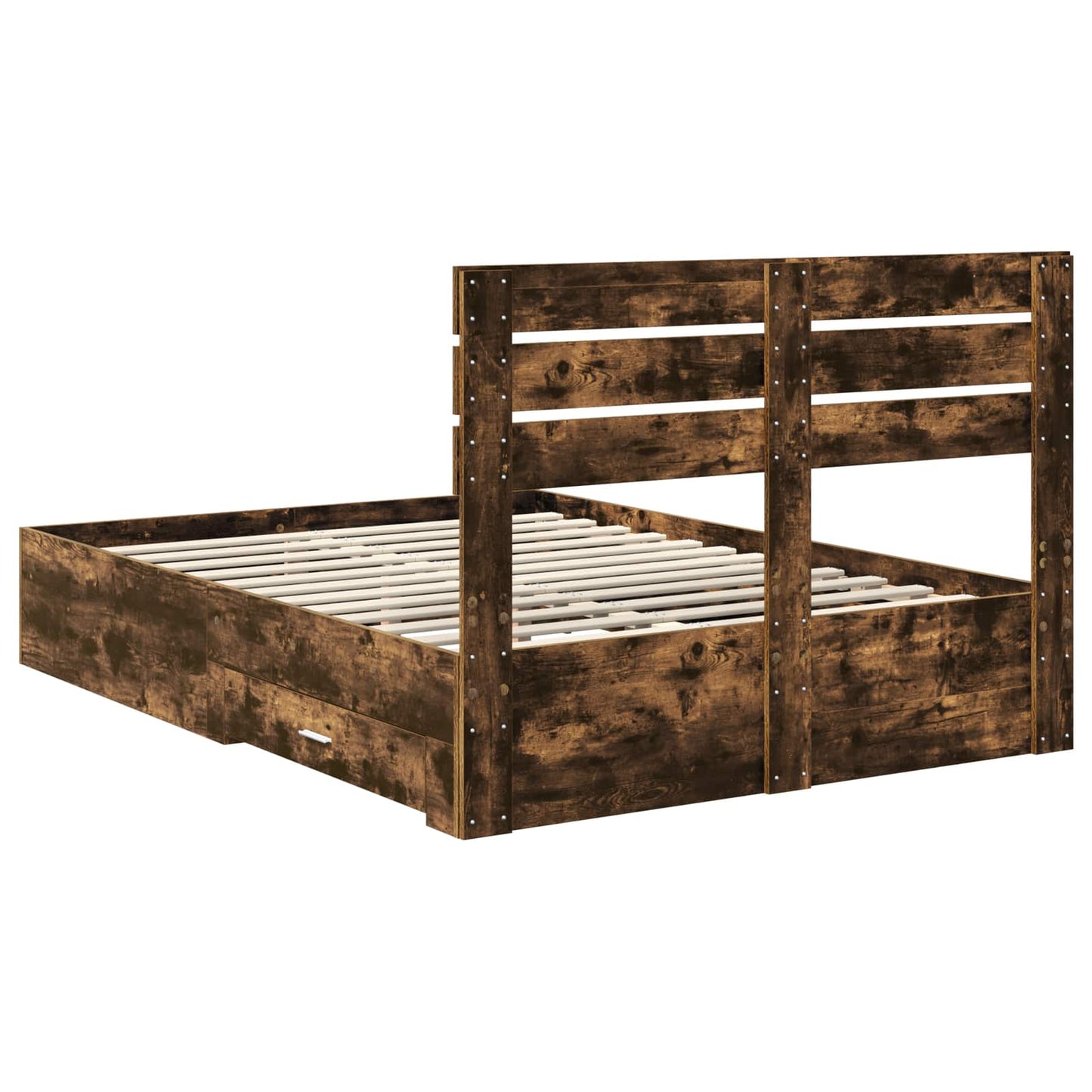 vidaXL Bed Frame with Drawer with Headboard Manual Engineered Wood