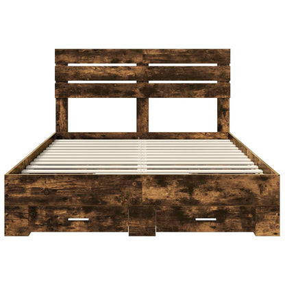 vidaXL Bed Frame with Drawer with Headboard Manual Engineered Wood