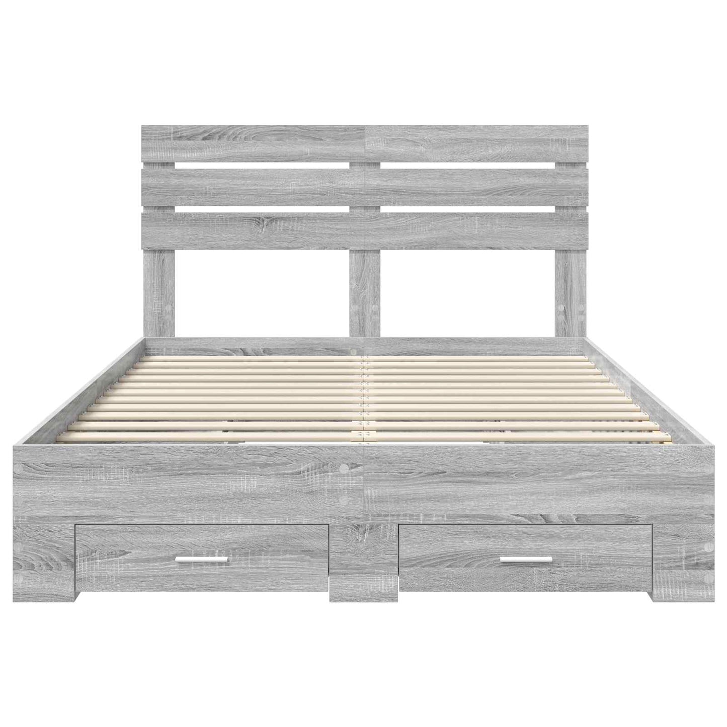 vidaXL Bed Frame with Drawer Grey Sonoma 140 x 200 cm Engineered Wood