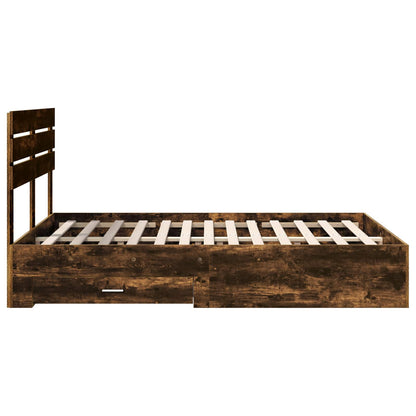 vidaXL Bed Frame with Drawer with Headboard Manual Engineered Wood