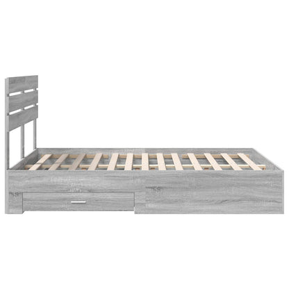 vidaXL Bed Frame with Drawer with Headboard Manual Engineered Wood