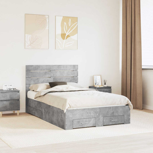 vidaXL Bed Frame with Drawer with Headboard Manual Engineered Wood