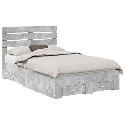 vidaXL Bed Frame with Drawer with Headboard Manual Engineered Wood