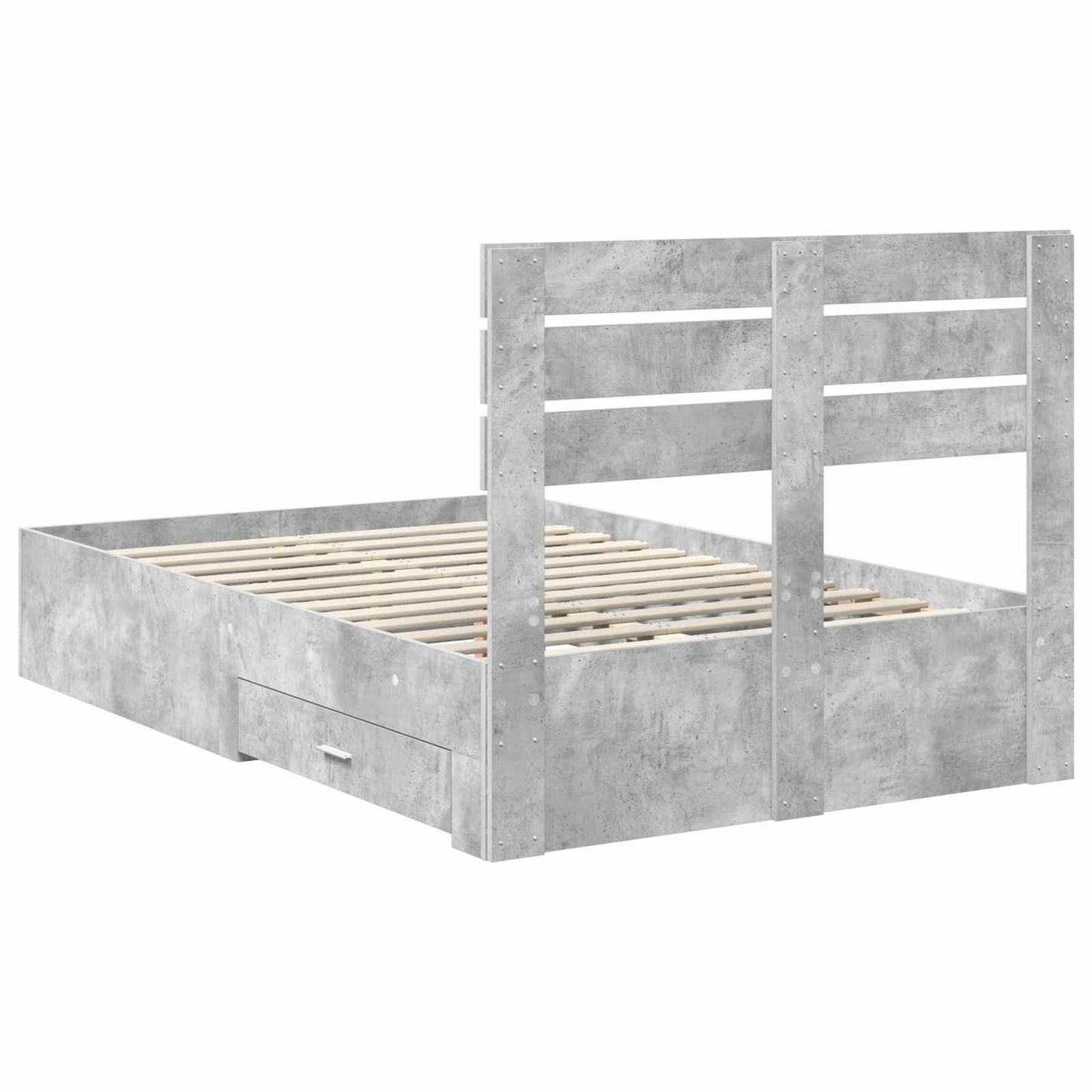 vidaXL Bed Frame with Drawer with Headboard Manual Engineered Wood