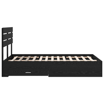 vidaXL Bed Frame with Drawer with Headboard Manual Engineered Wood