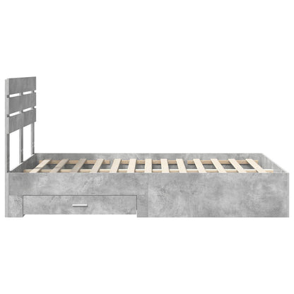 vidaXL Bed Frame with Drawer with Headboard Manual Engineered Wood