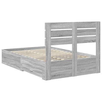 vidaXL Bed Frame with Drawer with Headboard Manual Engineered Wood