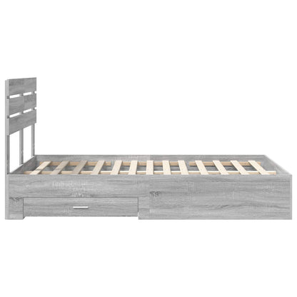 vidaXL Bed Frame with Drawer with Headboard Manual Engineered Wood
