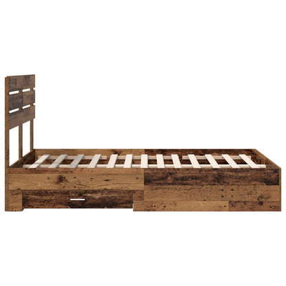 vidaXL Bed Frame with Drawer with Headboard Manual Engineered Wood