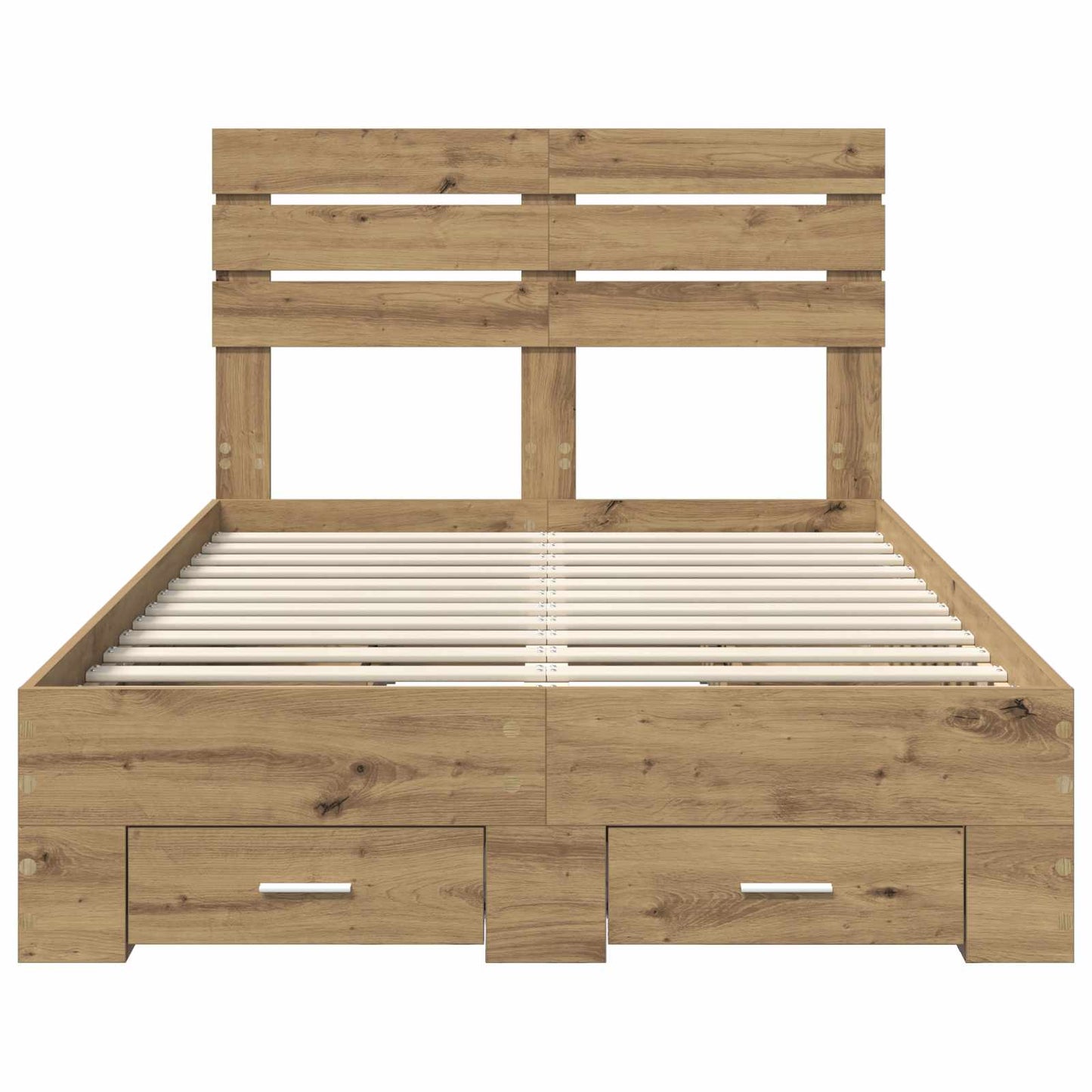 vidaXL Bed Frame with Drawer Artisan Oak 120 x 190 cm Engineered Wood