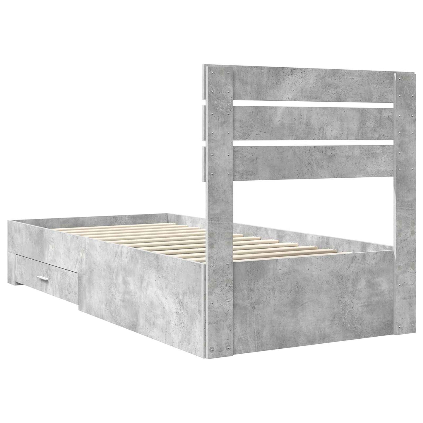 vidaXL Bed Frame with Drawer with Headboard Manual Engineered Wood