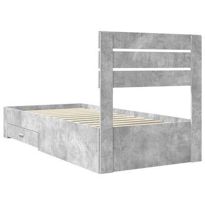 vidaXL Bed Frame with Drawer with Headboard Manual Engineered Wood