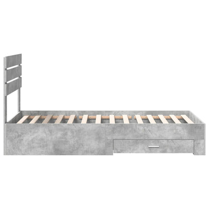 vidaXL Bed Frame with Drawer with Headboard Manual Engineered Wood
