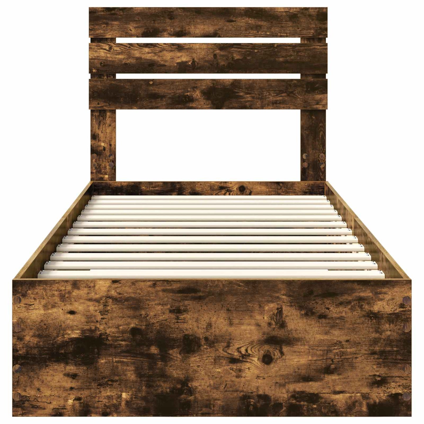 vidaXL Bed Frame with Drawer Smoked Oak 100 x 200 cm Engineered Wood